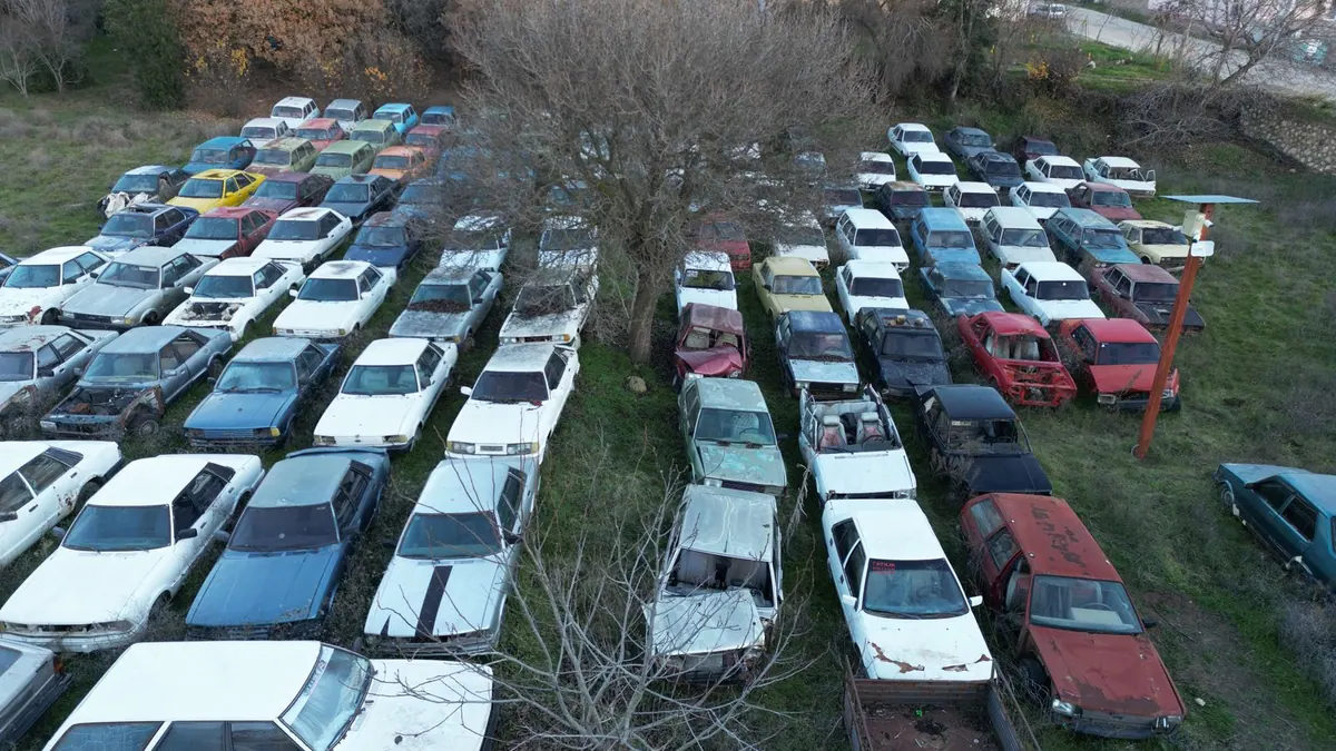 Casse automobile vue du ciel